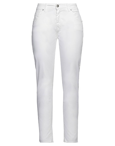 JIJIL Denim trousers White 98% Cotton, 2% Elastane