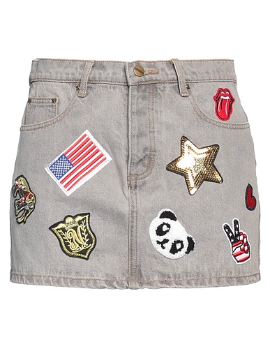 KENGSTAR Denim skirt Grey 100% Cotton