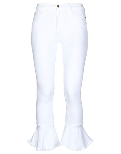 FRAME Denim trousers White 92% Cotton, 6% Polyester, 2% Elastane