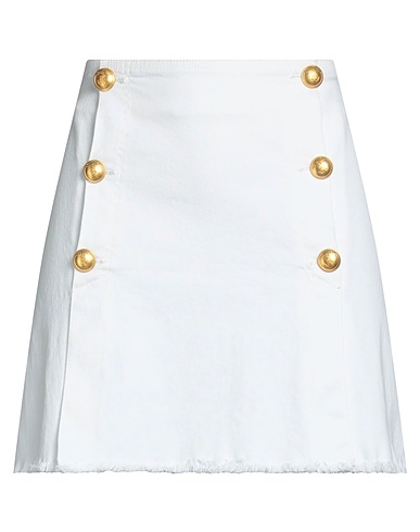 PINKO UNIQUENESS Denim skirt White 98% Cotton, 2% Elastane