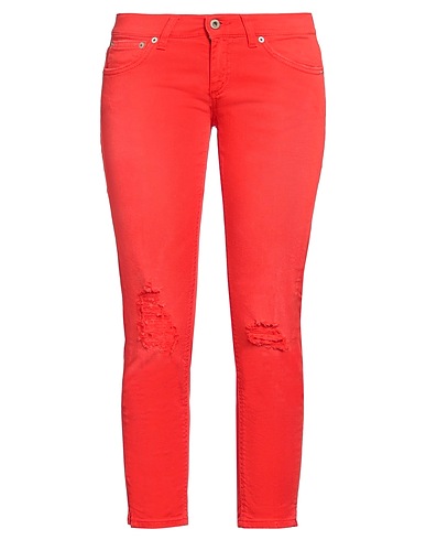 DONDUP Casual trouser Tomato red 98% Cotton, 2% Elastane