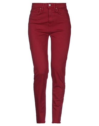 TOMMY HILFIGER Denim trousers Burgundy 98% Cotton, 2% Elastane