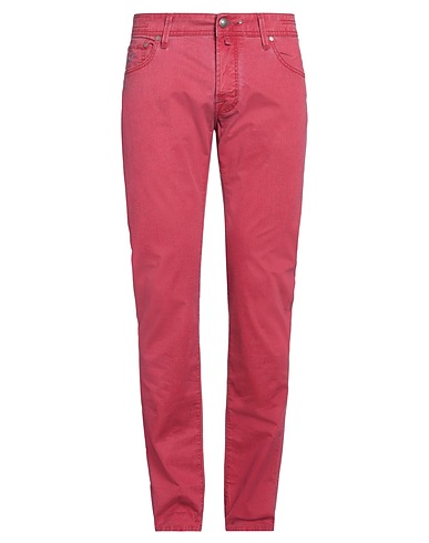 JACOB COHЁN Denim trousers Red 98% Cotton, 2% Elastane