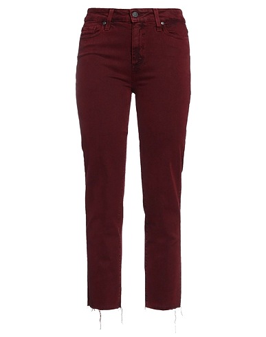 PAIGE Denim pants Burgundy 98% Cotton, 2% Elastane