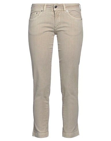 GRIFONI Denim trousers Beige 98% Cotton, 2% Lycra®