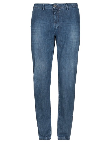 YAN SIMMON Denim trousers Blue 98% Cotton, 2% Elastane