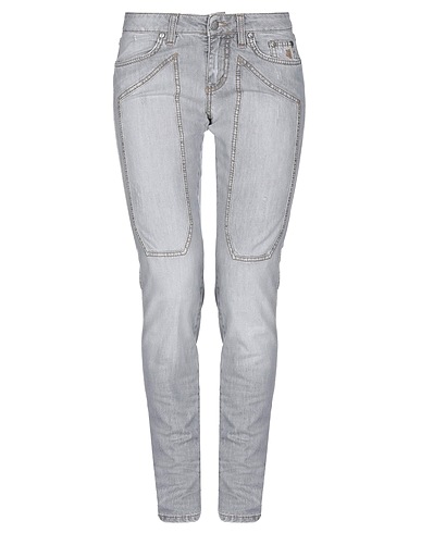 JECKERSON Denim trousers Grey 99% Cotton, 1% Elastane