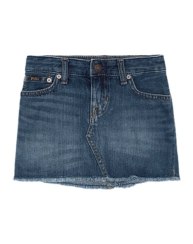 POLO RALPH LAUREN Denim skirt Frayed Cotton Denim Skirt
 Blue 100% Cotton
