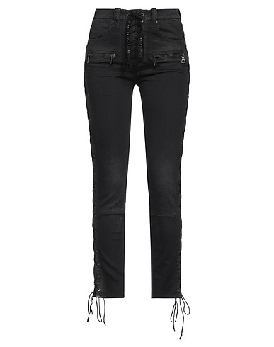 BEN TAVERNITI™ UNRAVEL PROJECT Denim pants Black 92% Cotton, 6% Elastomultiester, 2% Elastane, Viscose, Acrylic
