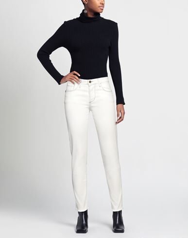Merci .., Woman Jeans White Size 29 Cotton, Elastane In White