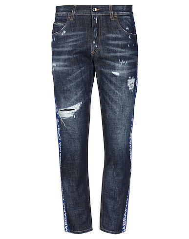 DOLCE&GABBANA Denim trousers Blue 90% Cotton, 10% Polyurethane, Polyester, Plastic, Viscose