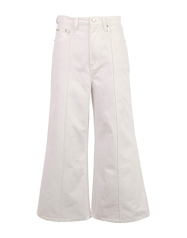 POLO RALPH LAUREN Denim pants BB WIDE LEG CROP JEAN White 100% Cotton