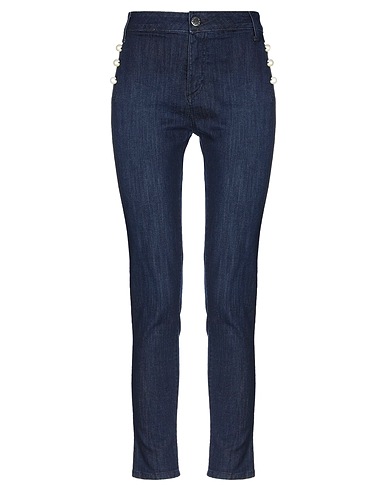 CRISTINAEFFE Denim trousers Blue 97% Cotton, 3% Elastane