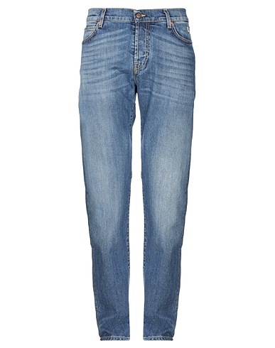 ROŸ ROGER'S Denim trousers Blue 98% Cotton, 2% Elastane