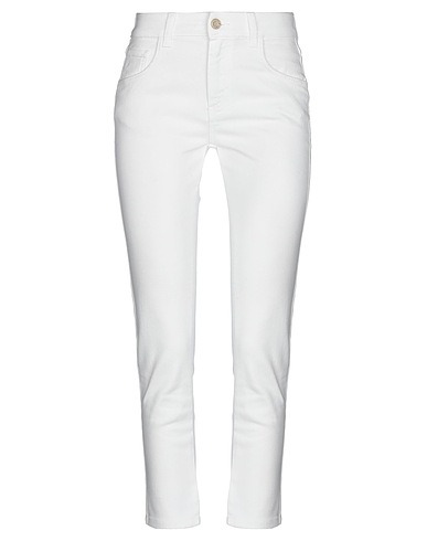 MANILA GRACE Denim trousers White 98% Cotton, 2% Elastane