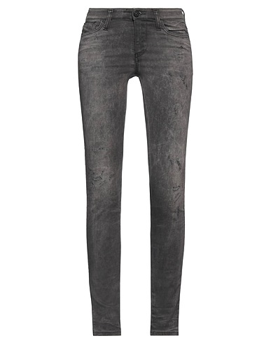 DIESEL Denim pants Black 83% Cotton, 13% Polyester, 4% Elastane, Cow leather