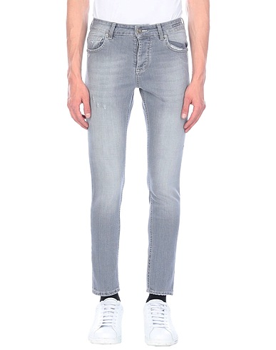 MASSIMO BRUNELLI Pantaloni jeans Grigio 98% Cotone, 2% Elastan