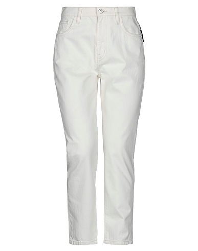 CURRENT/ELLIOTT Denim trousers Ivory 100% Cotton
