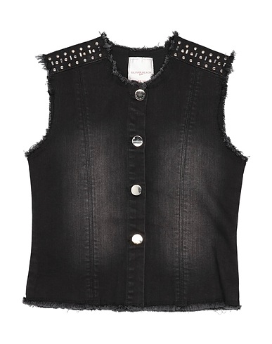 SILVIAN HEACH Jeansjacke Schwarz 85% Baumwolle, 13% Polyester, 2% Elastan