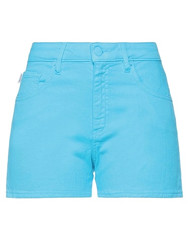 LOVE MOSCHINO Denim shorts Azure 89% Cotton, 9% Linen, 2% Elastane