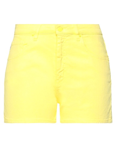LOVE MOSCHINO Denim shorts Yellow 89% Cotton, 9% Linen, 2% Elastane