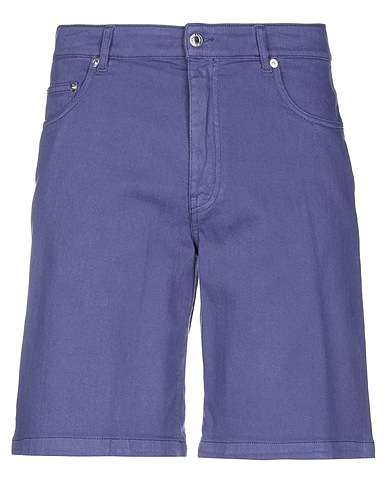LOVE MOSCHINO Denim shorts Pastel blue 89% Cotton, 9% Flax, 2% Elastane