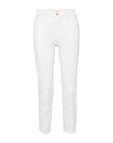 FRAME Denim trousers White 99% Cotton, 1% Elastane