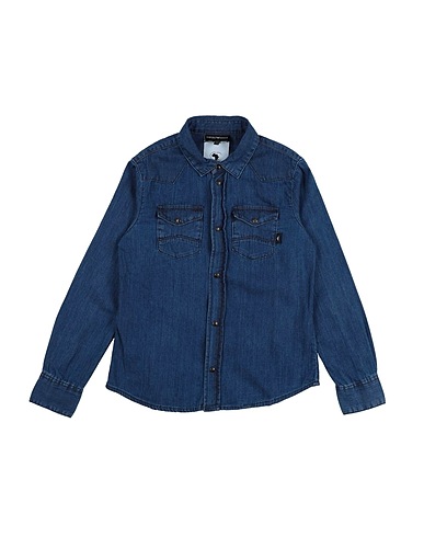 EMPORIO ARMANI Camicia di jeans Blu 100% Cotone