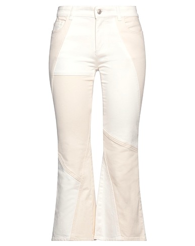 MCQUEEN Denim pants Beige 98% Cotton, 2% Elastane