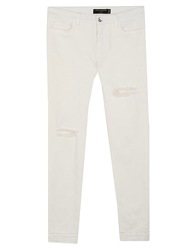 DOLCE&GABBANA Denim trousers White 98% Cotton, 2% Elastane