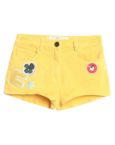 Elisabetta Franchi Jeans Denim Shorts In Yellow