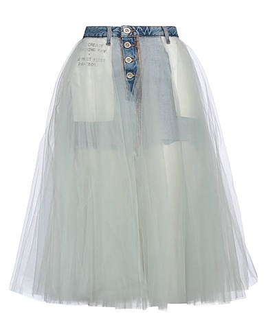 BEN TAVERNITI™ UNRAVEL PROJECT Midi skirt Sky blue 100% Cotton, Polyamide