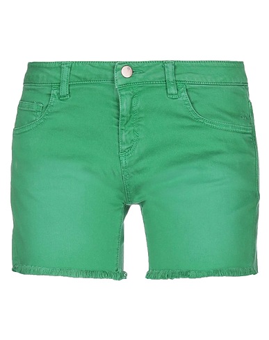 SUN 68 Denim shorts Green 97% Cotton, 3% Elastane