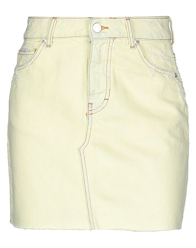 VICOLO Denim skirt Yellow 100% Cotton