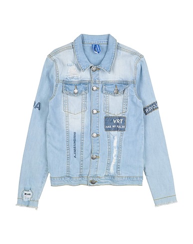 DANIELE ALESSANDRINI Denim jacket Blue 98% Cotton, 2% Elastane