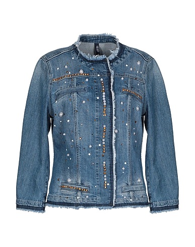 LIU •JO Denim jacket Blue 99% Cotton, 1% Elastane