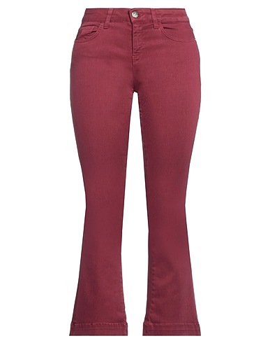 KAOS JEANS Denim trousers Burgundy 63% Tencel™, 30% Cotton, 5% Polyester, 2% Elastane