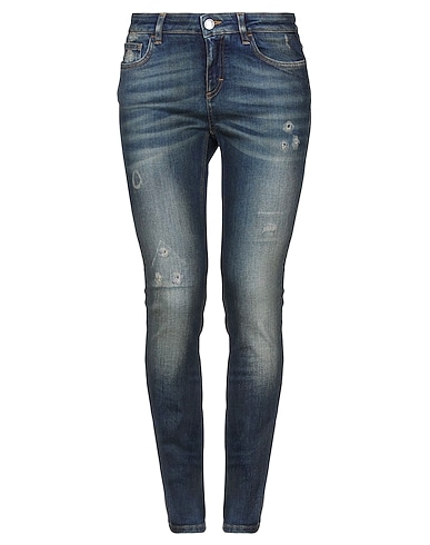 DOLCE&GABBANA Denim trousers Blue 98% Cotton, 2% Elastane, Bovine leather