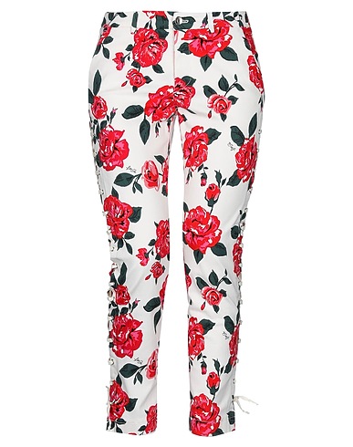 LIU •JO Denim trousers White 98% Cotton, 2% Elastane