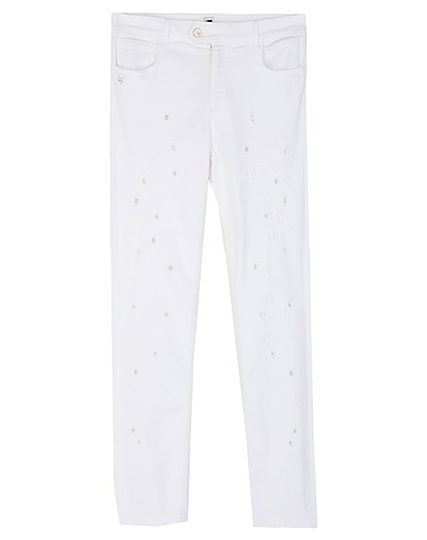 BY BYBLOS Denim pants White 98% Cotton, 2% Elastane