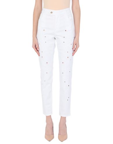 Shop Byblos Woman Jeans White Size 30 Cotton, Elastane