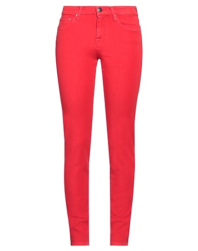 JACOB COHЁN Denim trousers Red 57% Cotton, 21% Lyocell, 17% Polyester, 5% Elastane