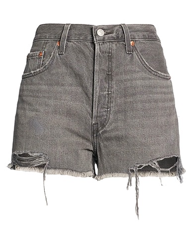 LEVI'S Denim shorts Grey 100% Cotton