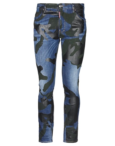DSQUARED2 Denim pants Blue 98% Cotton, 2% Elastane, Cow leather