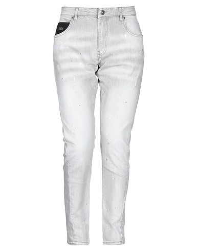 JOHN RICHMOND Denim pants Light grey 98% Cotton, 2% Elastane