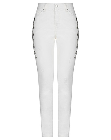 ERMANNO DI ERMANNO SCERVINO Denim trousers White 98% Cotton, 2% Elastane