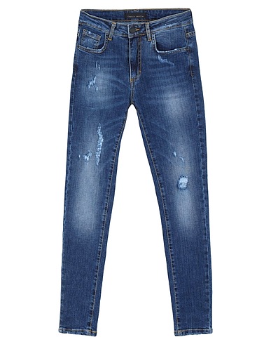 FRANKIE MORELLO Denim trousers Blue 99% Cotton, 1% Elastane