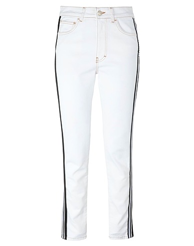 GCDS Denim trousers White 98% Cotton, 2% Elastane