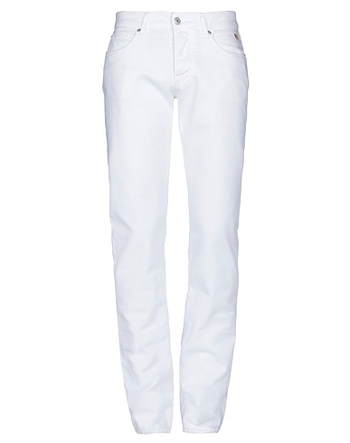 ROŸ ROGER'S Denim trousers White 98% Cotton, 2% Elastane