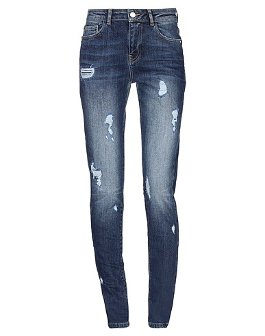 FRANKIE MORELLO Denim trousers Blue 99% Cotton, 1% Elastane